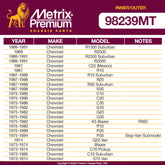 Metrix Premium 4 PC Inner Tie Rod End and Outer Tie Rod End Kit 98239MT OEM fit auto parts fitment compability